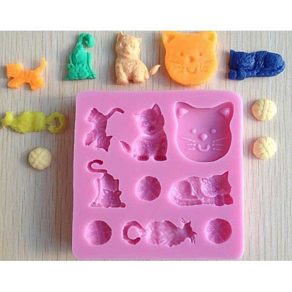  Силиконовый молд Коты